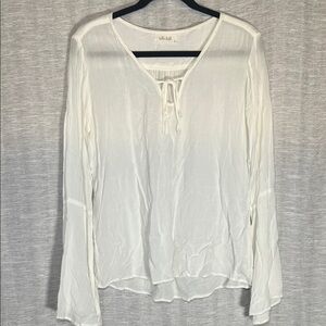 Bella Dahl Boho Ivory Long Bell Sleeve Blouse Size Small
